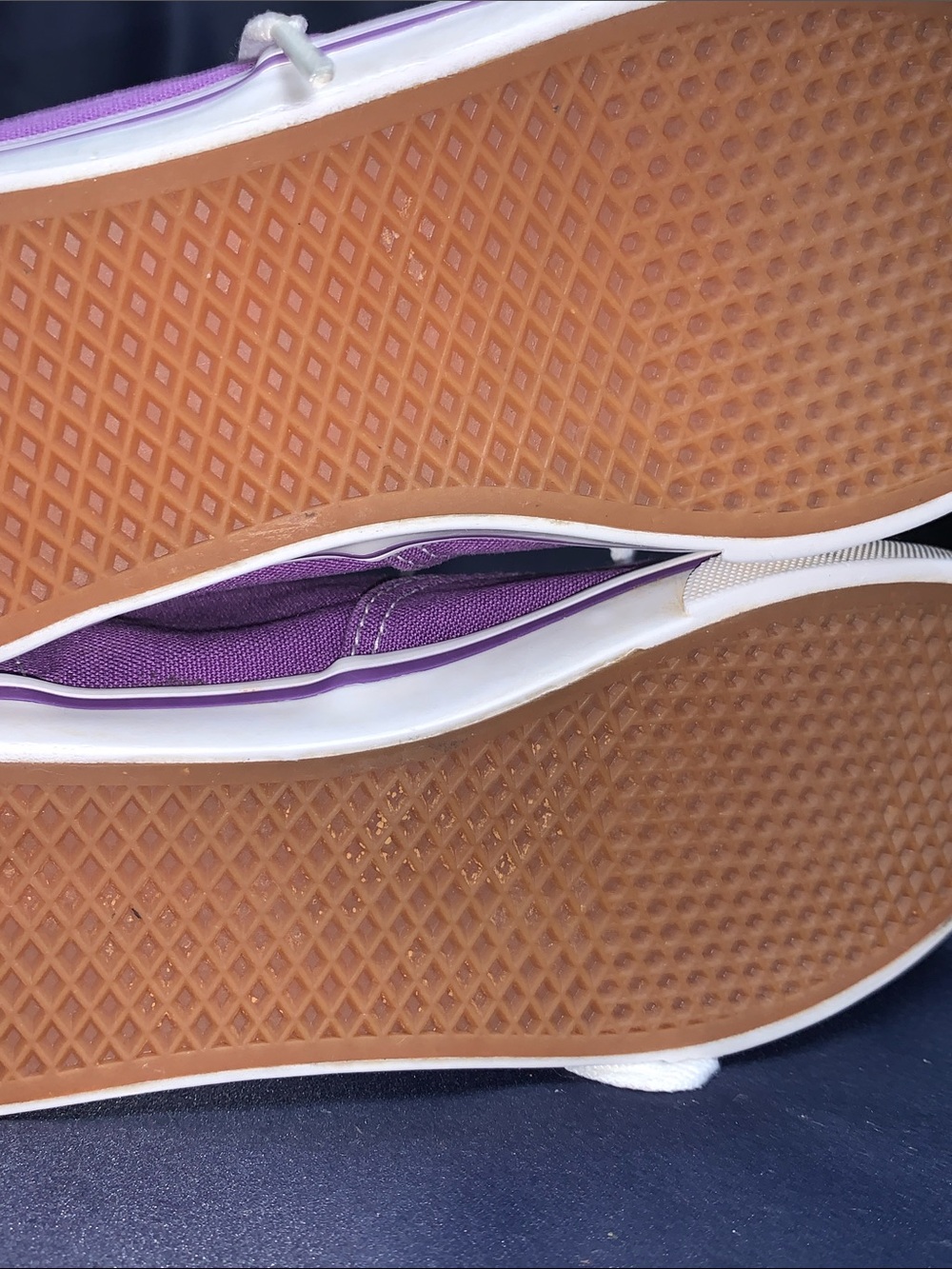 Vans Women's Canvas Low-Top Sneakers in Purple with White Laces - Picture 5 of 5